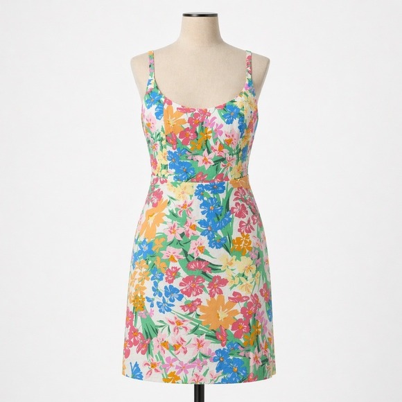 Old Navy Dresses & Skirts - Floral Linen Garden Party Mini Sun Dress Size XL Multicolor Garden Party Pockets